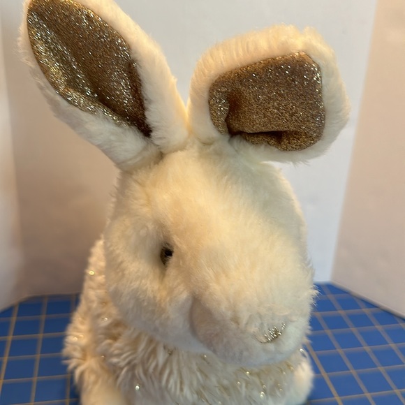 Geoffrey’s Toy Box Gold Glitter Rabbit Plush Easter Bunny Stuffed Animal 2022 - Picture 2 of 6